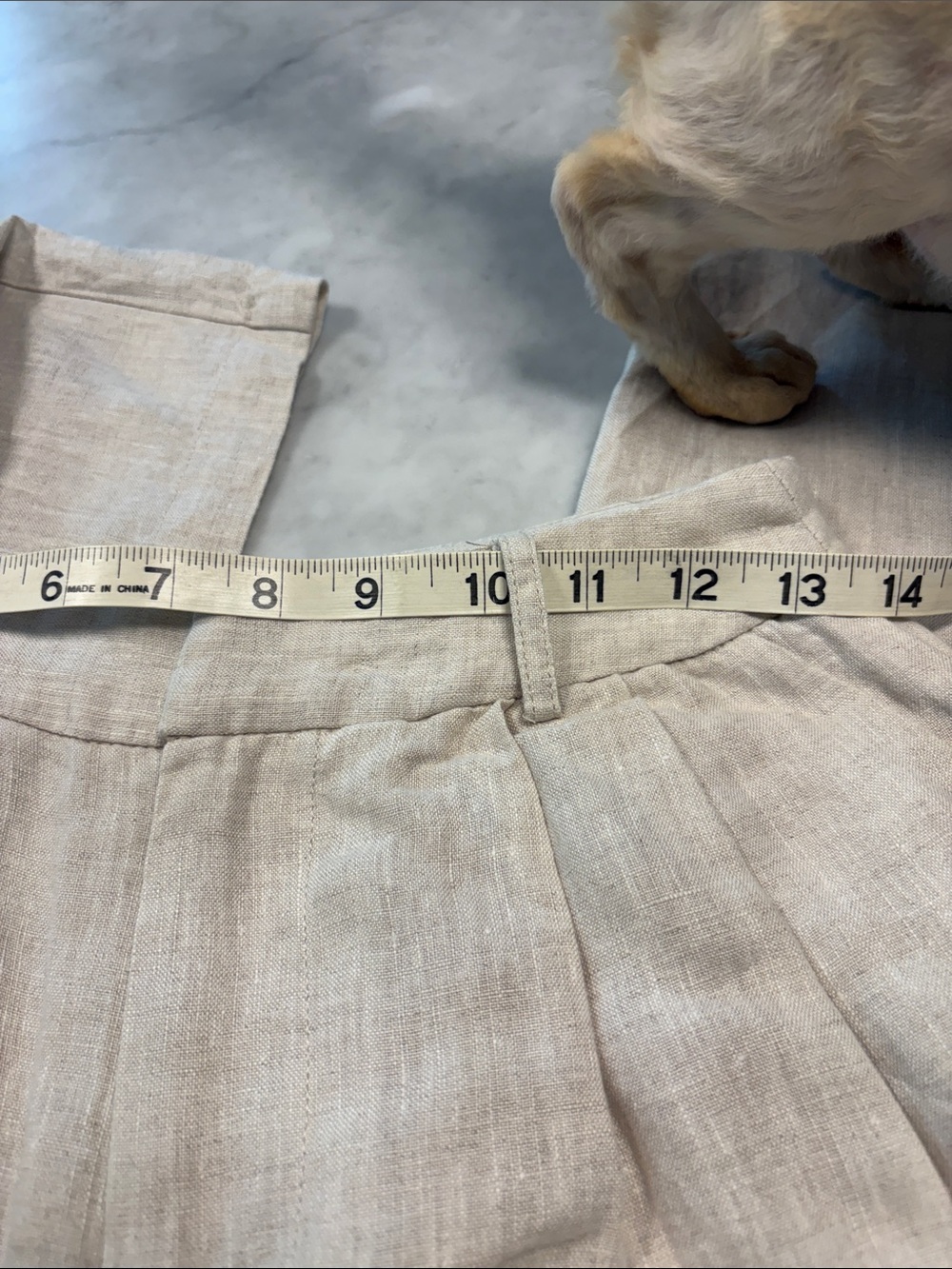 Dish linen lined pants.